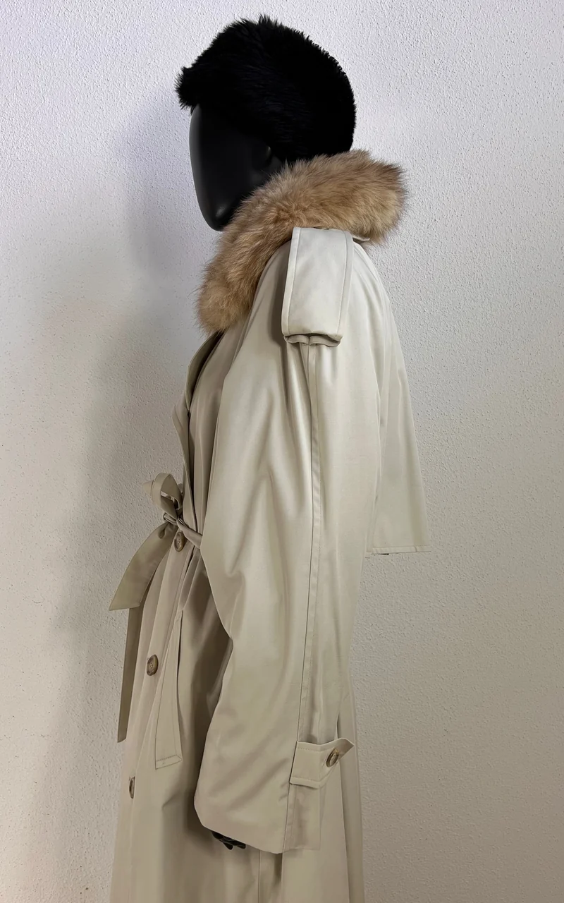 Tailor-Made Trench Coat with Genuine Mink Fur Lining