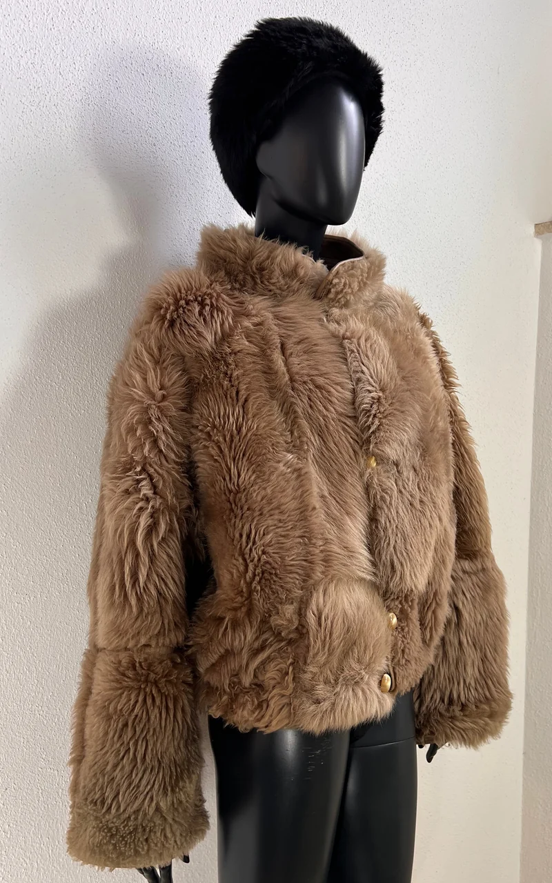 Reworked Curly Lamb Shearling Jacket