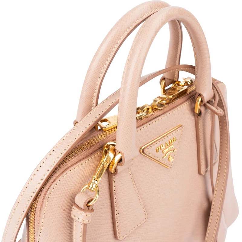 Prada Pink Saffiano Leather Small Promenade Handbag