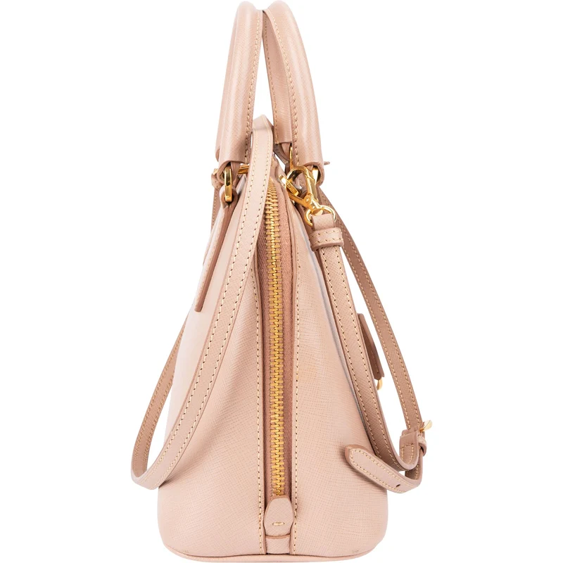 Prada Pink Saffiano Leather Small Promenade Handbag