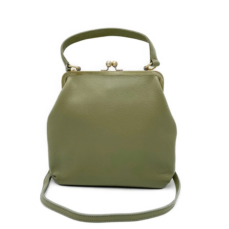 Rosa Retro Handtasche Damen Umhängetasche Leder – Zoe Schulter- und Henkeltasche mit Schnappverschluss