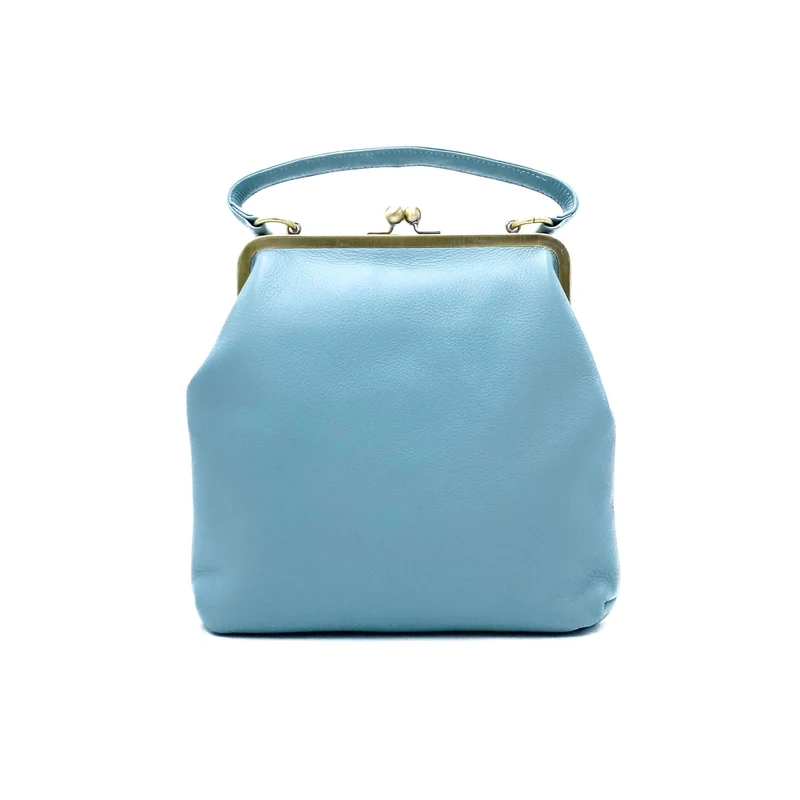 Rosa Retro Handtasche Damen Umhängetasche Leder – Zoe Schulter- und Henkeltasche mit Schnappverschluss