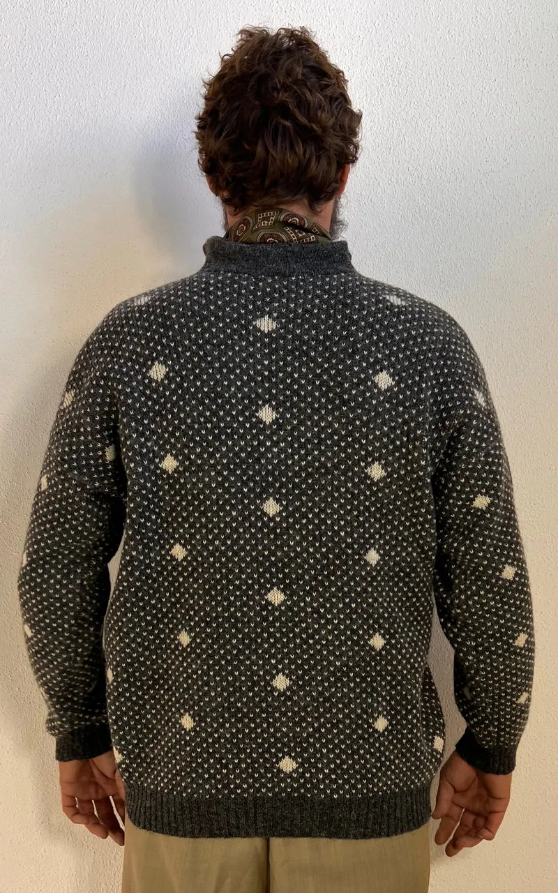 Vintage MENS People Knitwear Nordic Wool Half-Zip Sweater – Made in Denmark