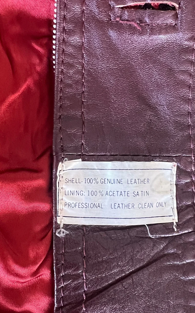 Vintage MENS 70s Burgundy Leather Jacket