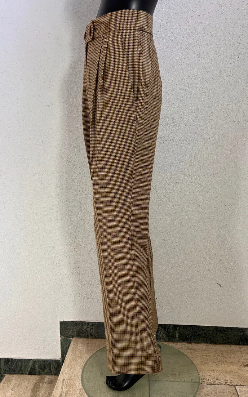Vintage Elégance Paris Wool Blend Houndstooth Trousers
