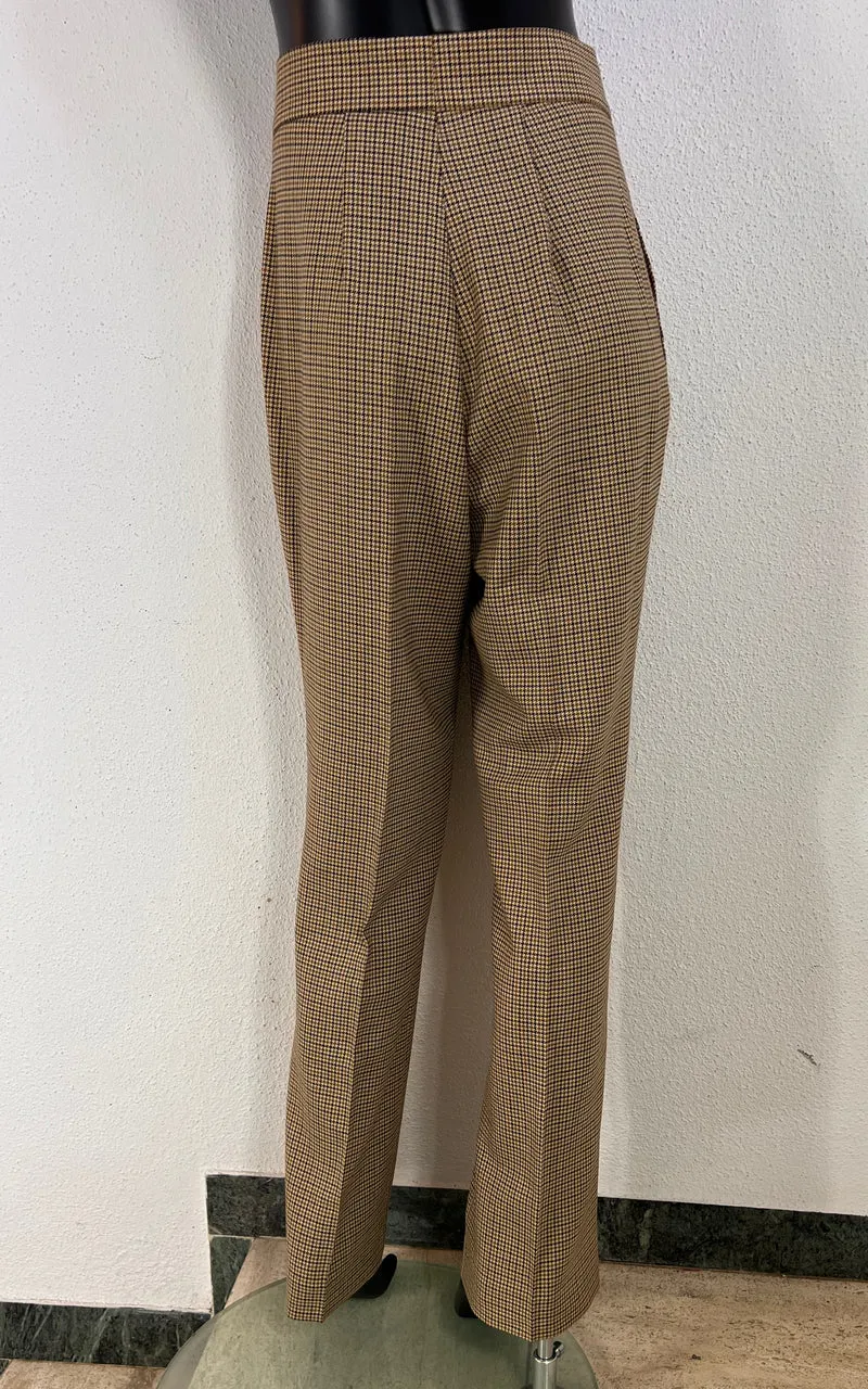 Vintage Elégance Paris Wool Blend Houndstooth Trousers