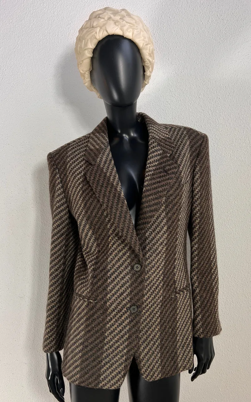 Vintage Giorgio Armani Wool and Alpaca Blend Striped Blazer