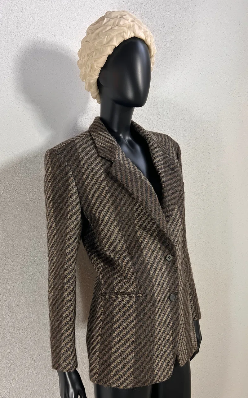 Vintage Giorgio Armani Wool and Alpaca Blend Striped Blazer