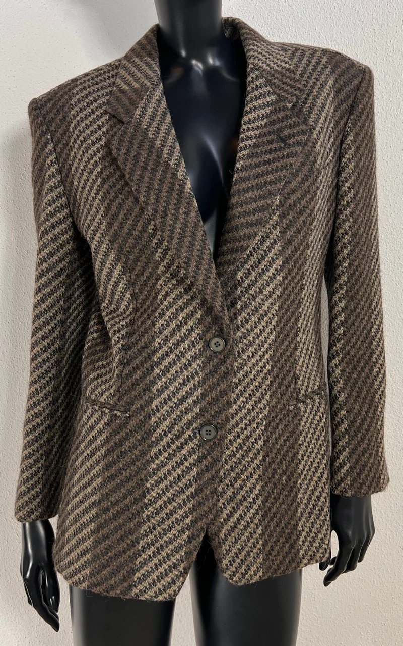 Vintage Giorgio Armani Wool and Alpaca Blend Striped Blazer