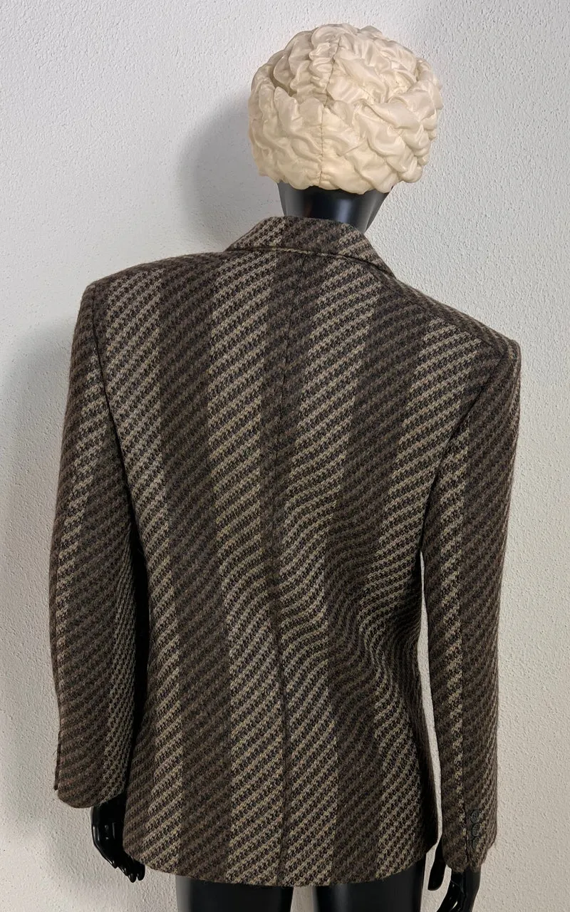 Vintage Giorgio Armani Wool and Alpaca Blend Striped Blazer