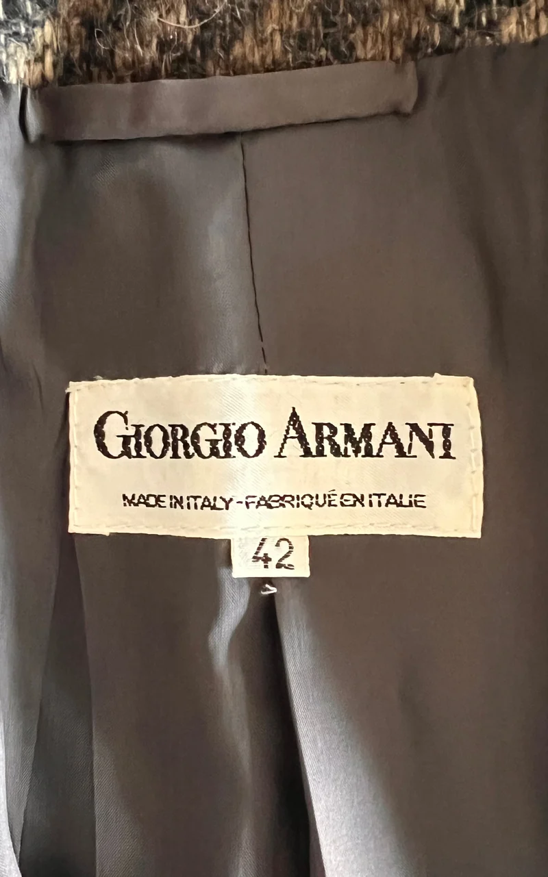 Vintage Giorgio Armani Wool and Alpaca Blend Striped Blazer
