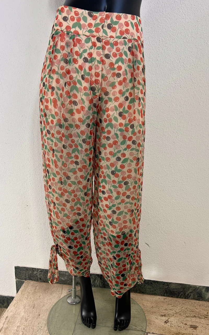 Vintage Sonia Rykiel Cherrys Silk Ballon Pants