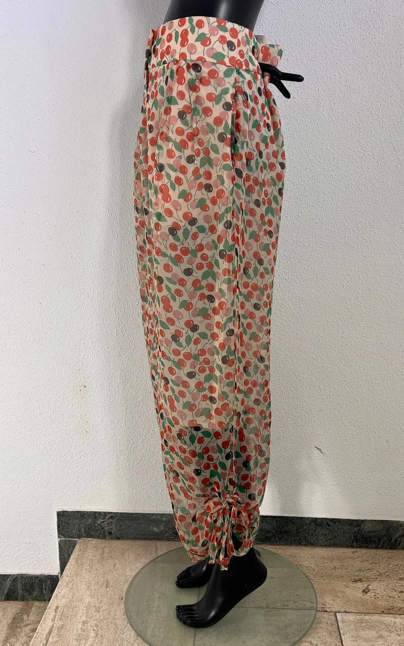 Vintage Sonia Rykiel Cherrys Silk Ballon Pants