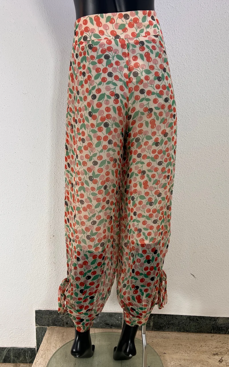 Vintage Sonia Rykiel Cherrys Silk Ballon Pants