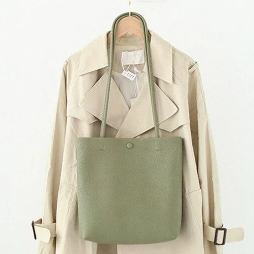 CEZIRA Vegan Leather Casual Bucket Einkaufstasche