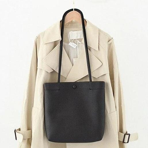 CEZIRA Vegan Leather Casual Bucket Einkaufstasche