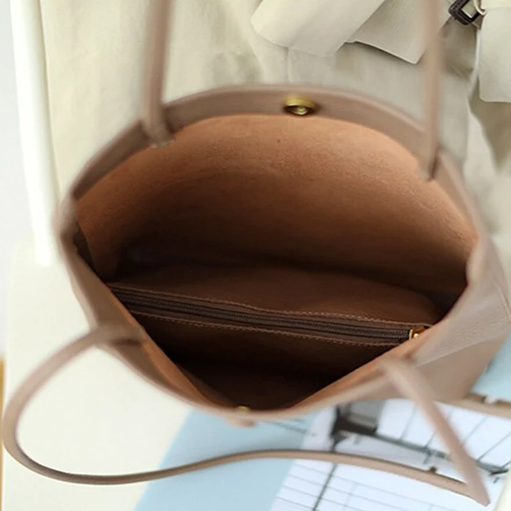 CEZIRA Vegan Leather Casual Bucket Einkaufstasche