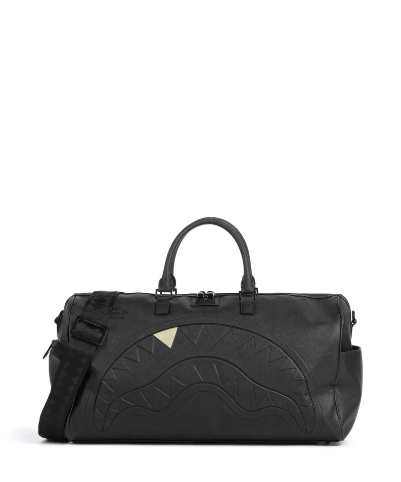 Sprayground Blacked Out Embossed Gold Tooth Weekender black