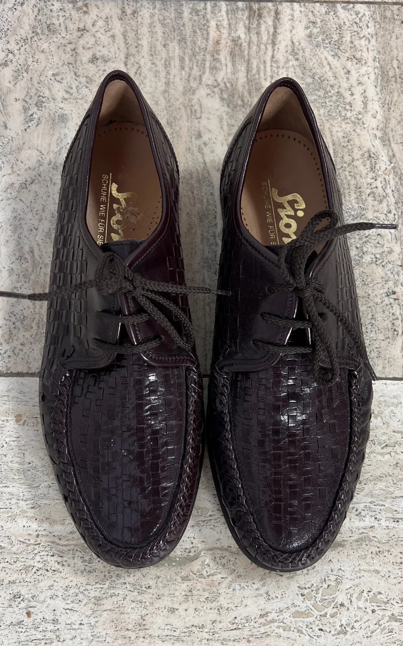 Vintage MENS Sioux Woven Leather Lace-Up Shoes