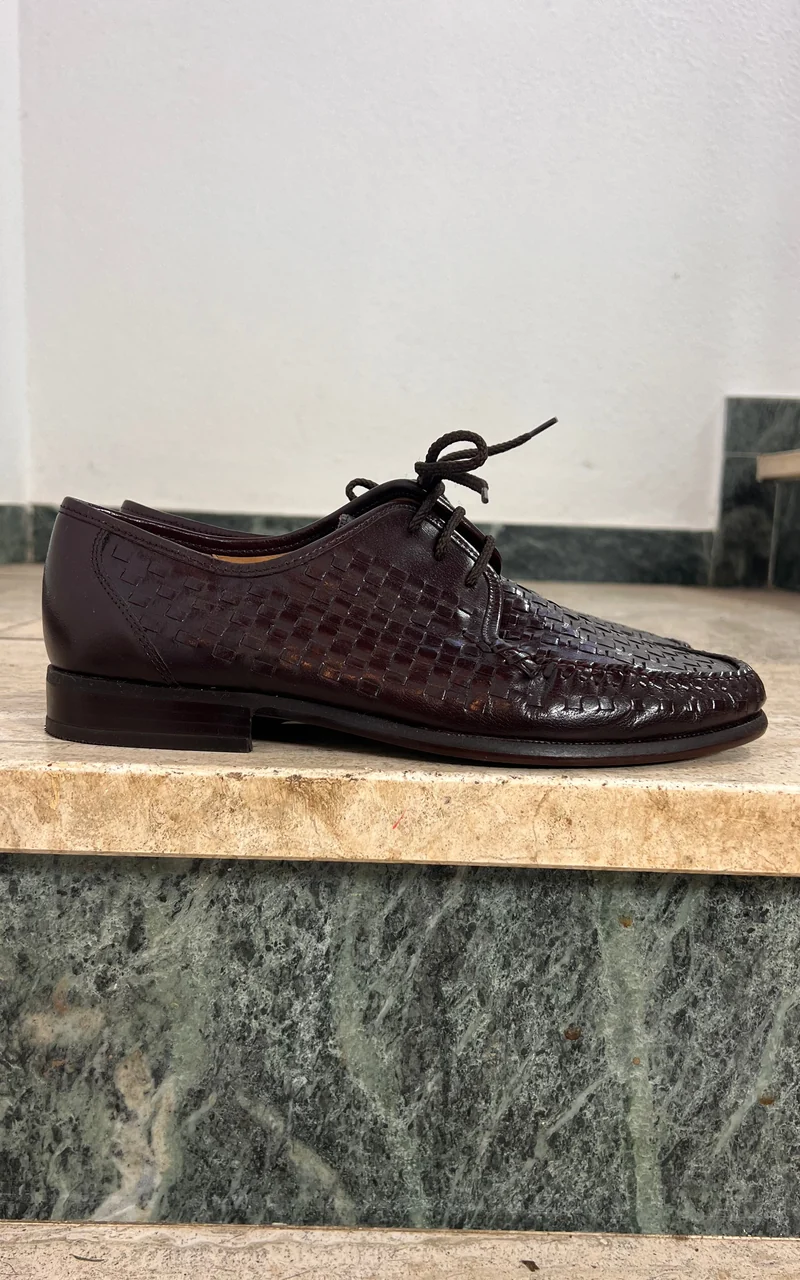 Vintage MENS Sioux Woven Leather Lace-Up Shoes