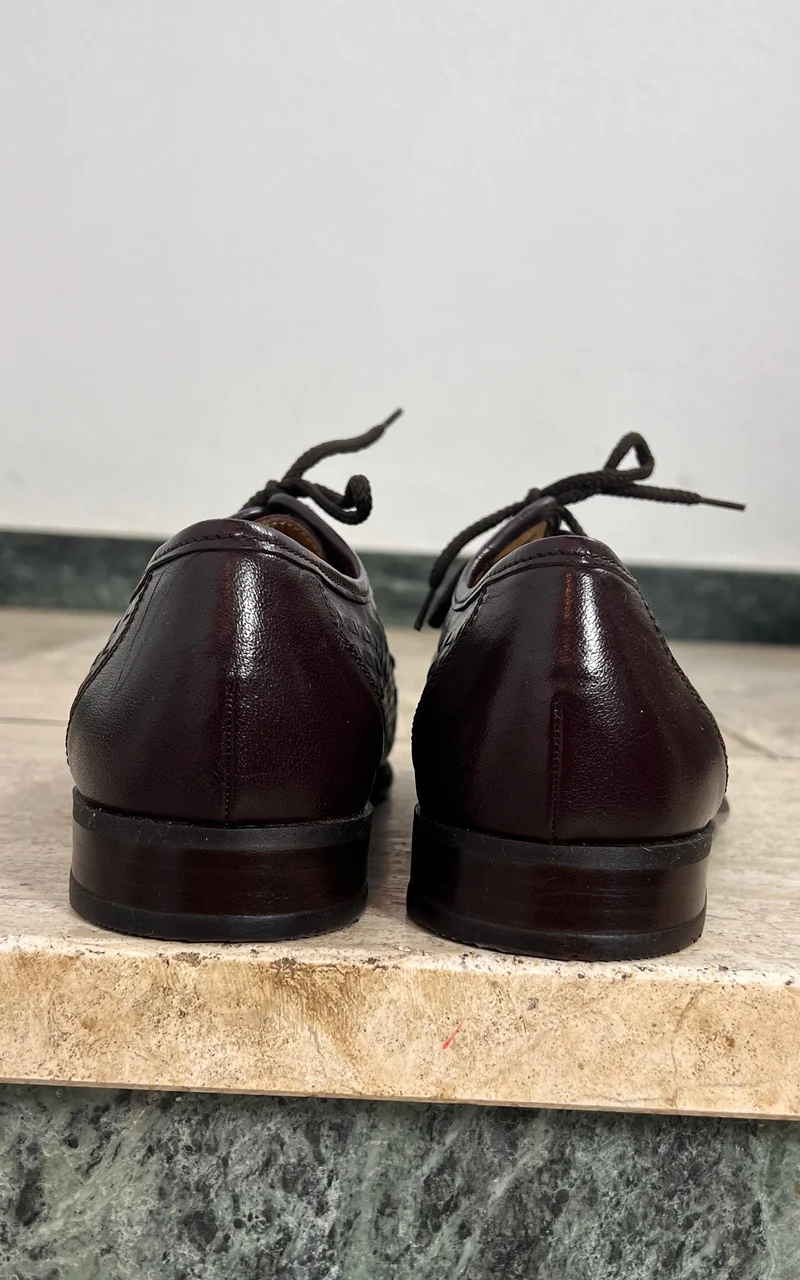 Vintage MENS Sioux Woven Leather Lace-Up Shoes