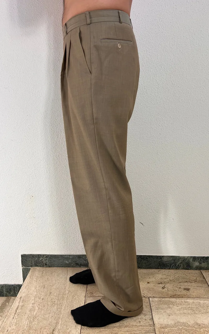 Vintage MENS Wool Pleated Trousers
