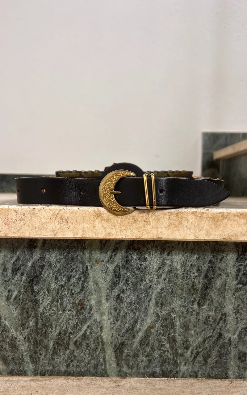 Vintage 80s Statement Belt with Floral Jewel Detail