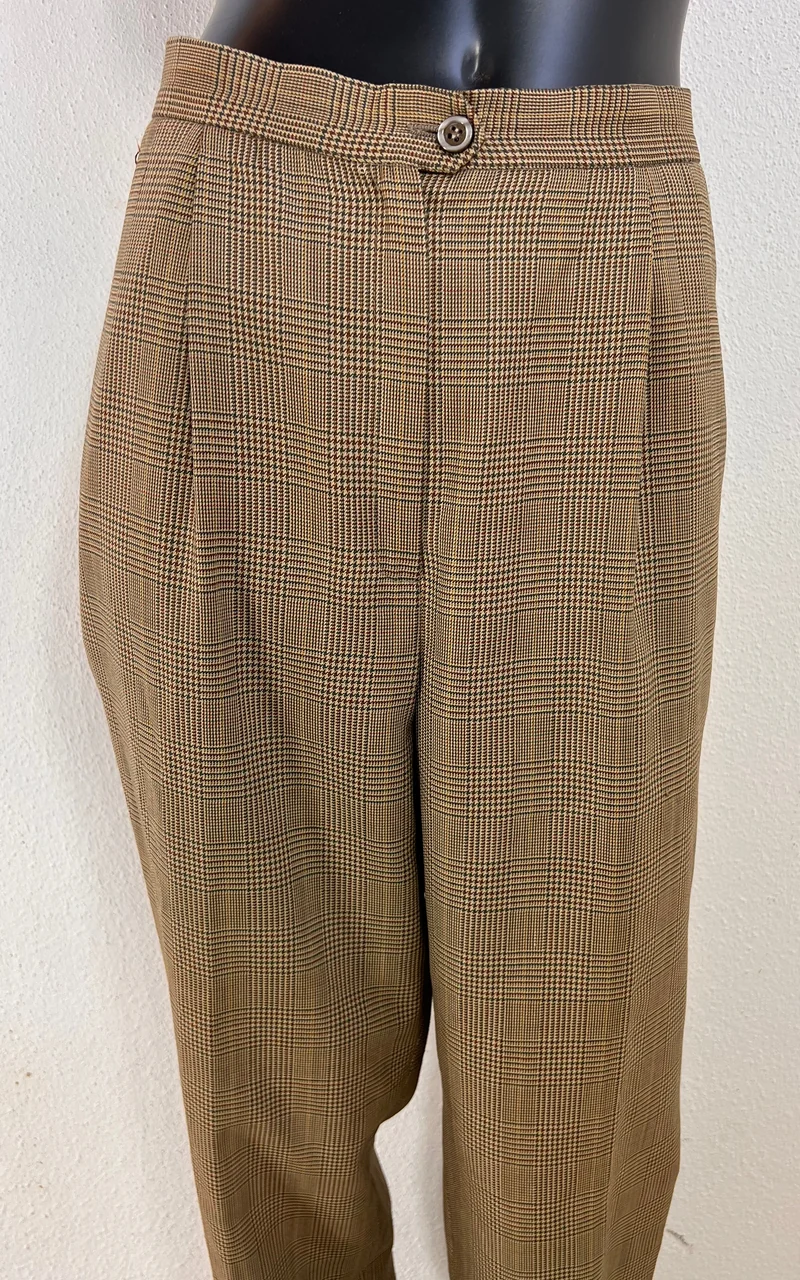 Vintage Wool & Cashmere Plaid Trousers