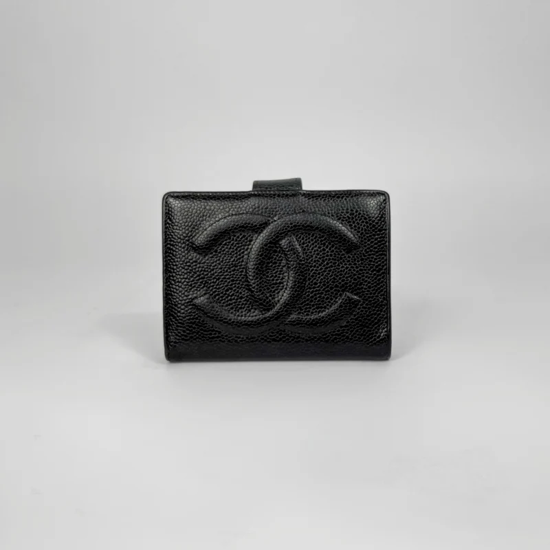 Chanel CC-Geldbörse Kleines Kaviarleder