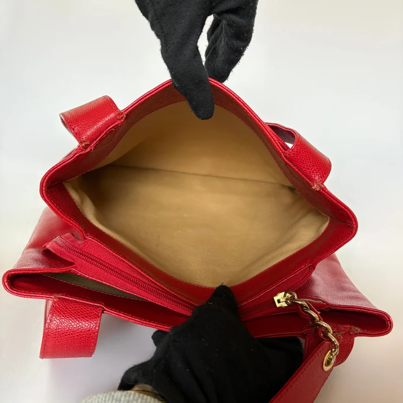 Chanel Große Shopper Rotes Leder