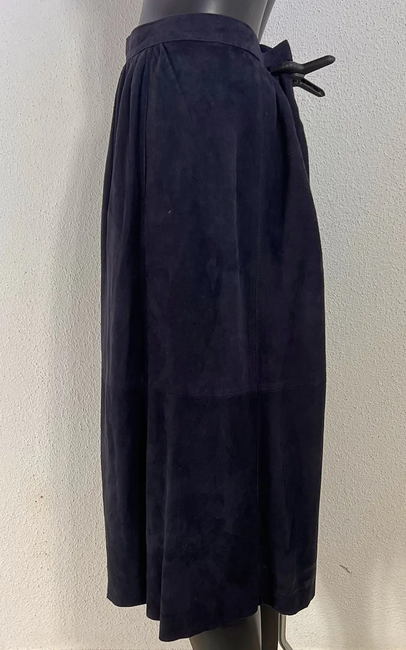 Vintage 70s Darkblue Suede Skirt