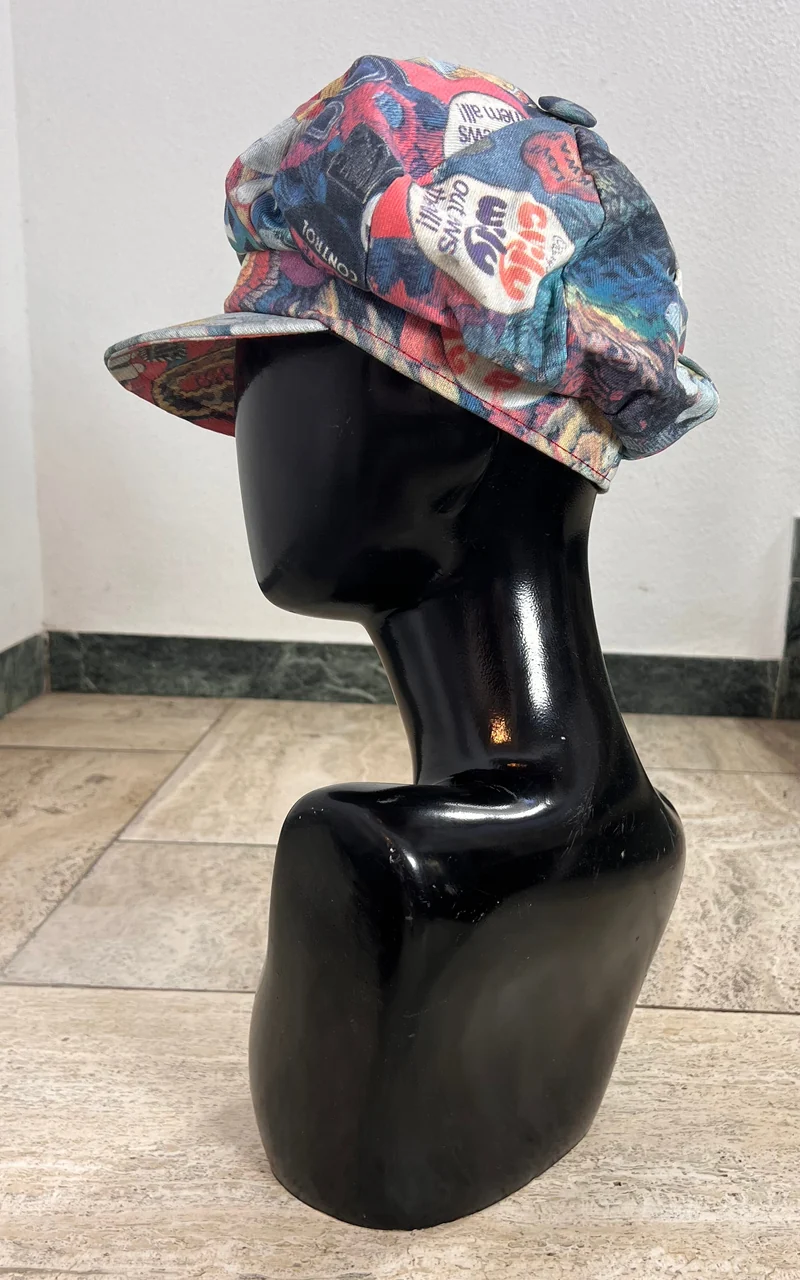 Vintage Modzart London Memphis Print Baker Boy Hat - New Old Stock