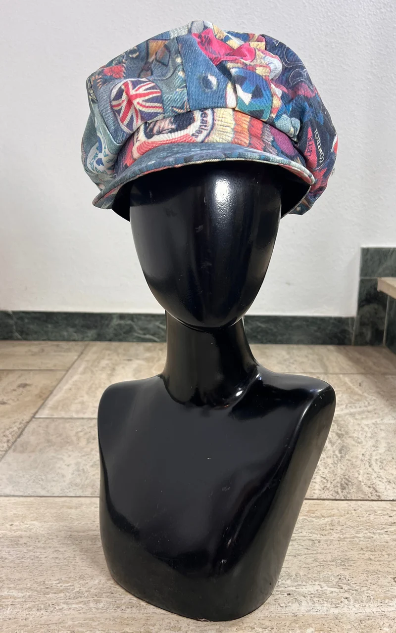 Vintage Modzart London Memphis Print Baker Boy Hat - New Old Stock