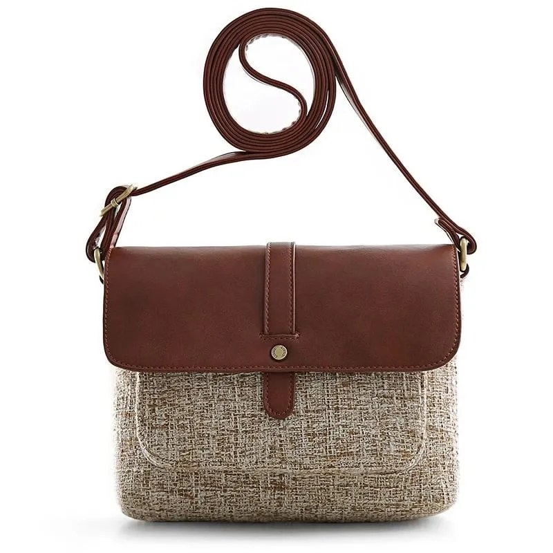 ECOSUSI Vegan Leder und Canvas Handtasche