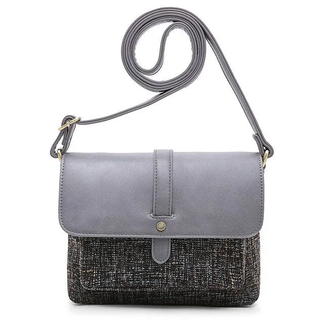 ECOSUSI Vegan Leder und Canvas Handtasche