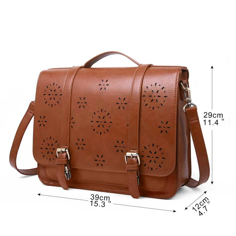 ECOSUSI Vegan Leather Floral Pattern Laptoptasche / Aktentasche / Rucksack
