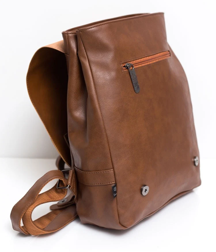 DREI BOX Vegan Leder Dual Strap Rucksack
