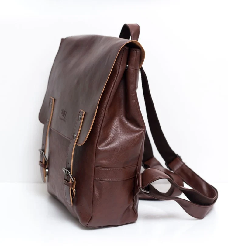 DREI BOX Vegan Leder Dual Strap Rucksack