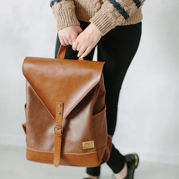 THREE BOX Veganer Lederrucksack
