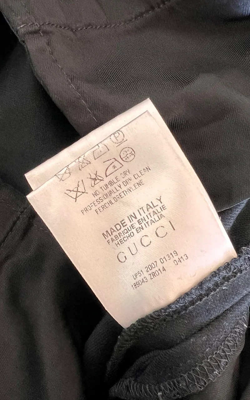 Gucci Black Cotton Cropped Flared Trousers with Gold-Tone Buckle