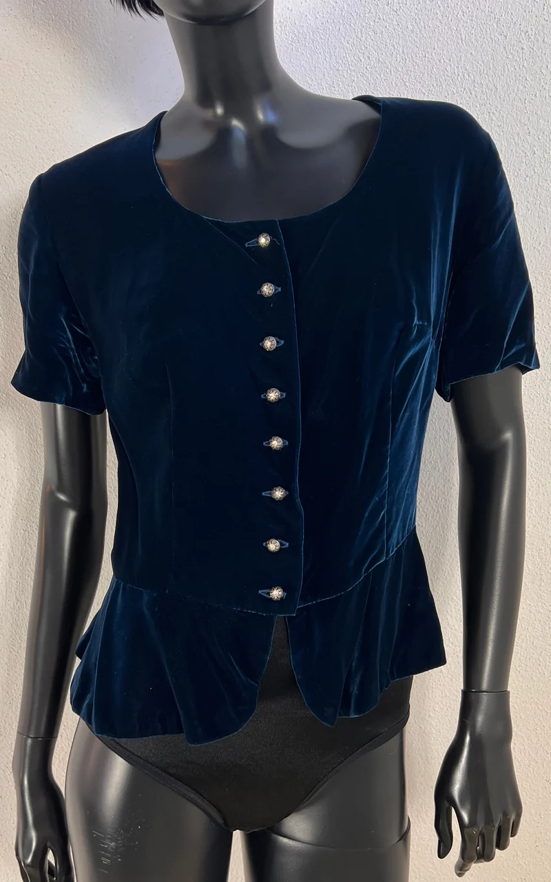 Vintage Silk Velvet Peplum Top