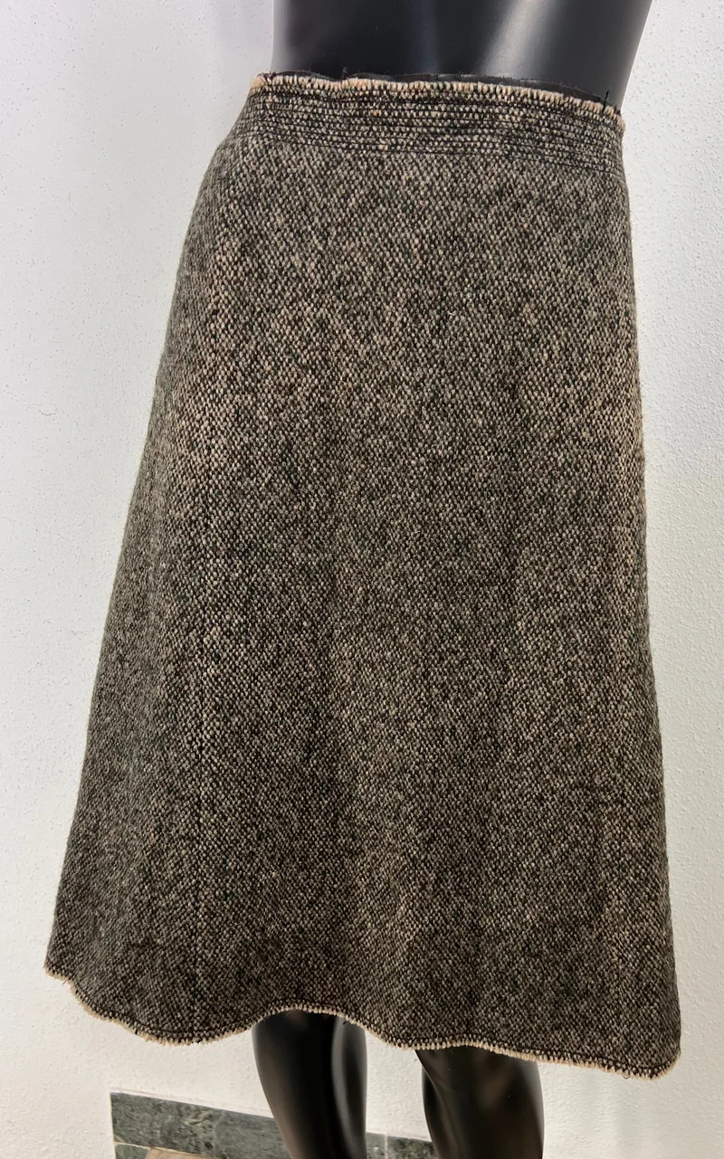 Vintage Prada Wool Tweed A-Line Skirt