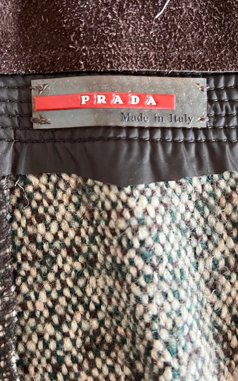 Vintage Prada Wool Tweed A-Line Skirt