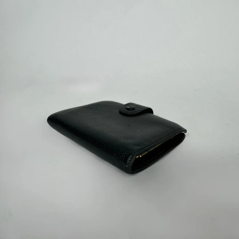 Chanel Zeitlose CC French Wallet aus schwarzem Kaviarleder