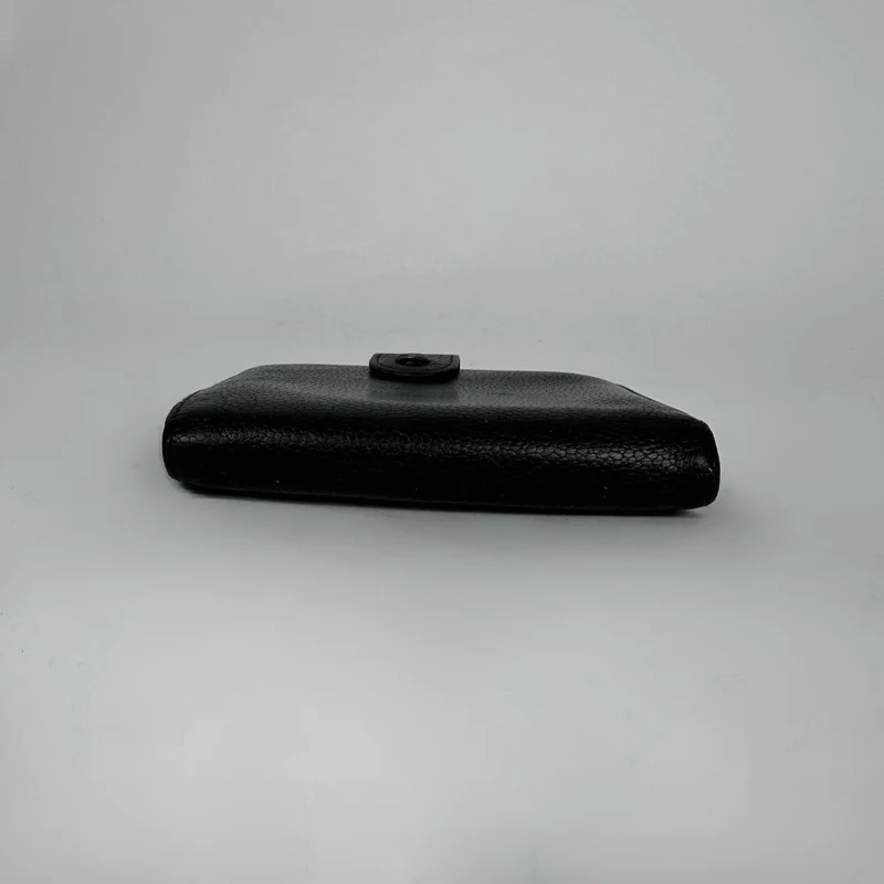 Chanel Zeitlose CC French Wallet aus schwarzem Kaviarleder