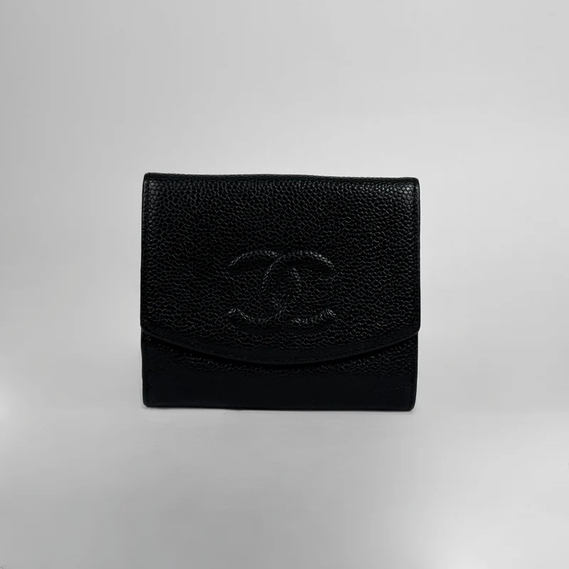 Chanel Caviar Timeless CC Wallet in Schwarz