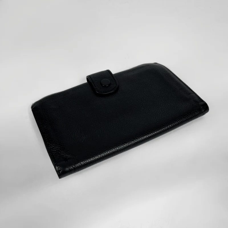 Chanel CC French Long Wallet aus schwarzem Kaviarleder