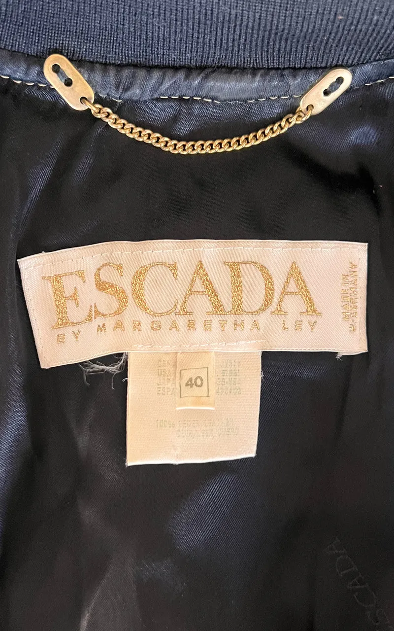 Iconic 1991 Escada Metallic Gold Leather Bomber Jacket