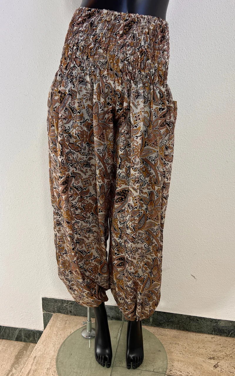 Etnos Recycled Sari Silk Paisley Balloon Trousers