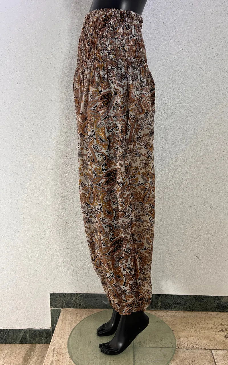 Etnos Recycled Sari Silk Paisley Balloon Trousers